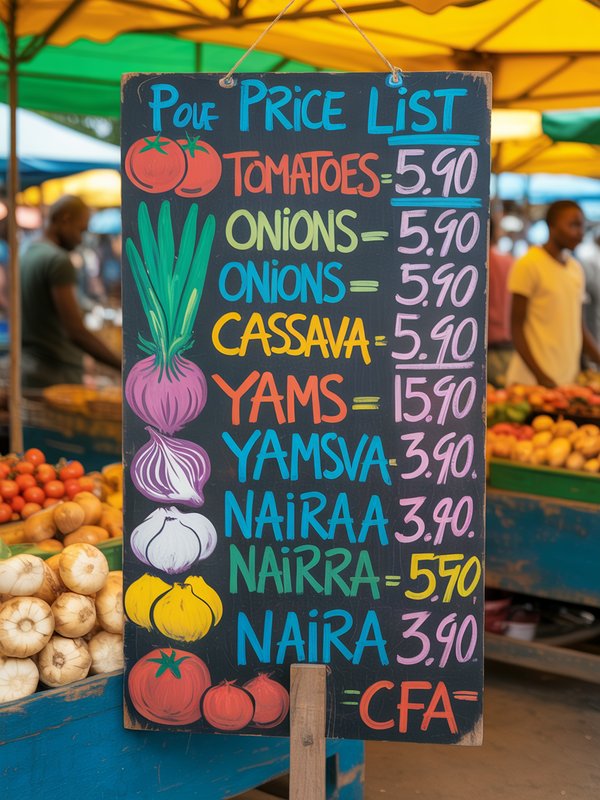 Market Price List - sample document for OCR scanning